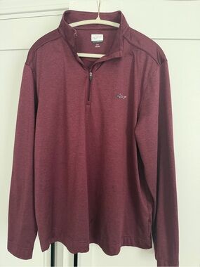 Greg Norman Maroon Quarter-Zip Golf Pullover